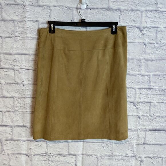 VS2 Genuine Goat Suede Skirt Boho Earthy Festival Classic Size 14 - Picture 2 of 5